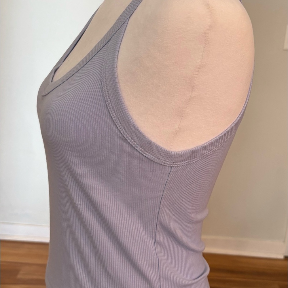 NWT Aeropostale Reversible Cropped Tank, V Neck or High Neck, Light Blue, Size S - Picture 4 of 8